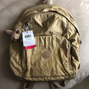 NWT Gold Kipling Backpack